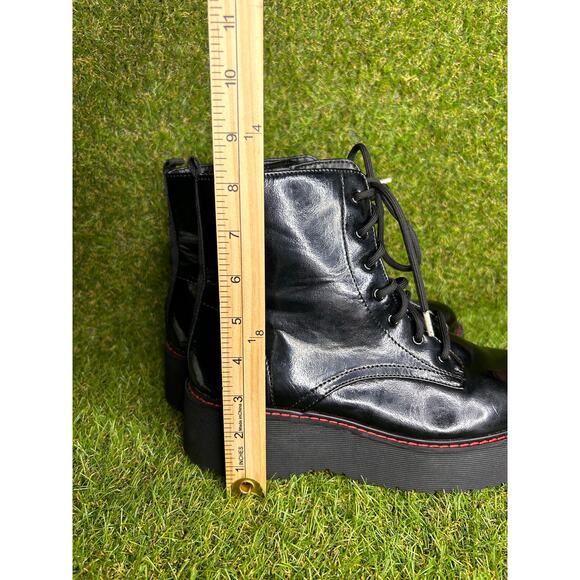 Steve Madden Cool Planet Kreed Patent Leather Platform Zipper Boot 8.5 - Picture 13 of 16